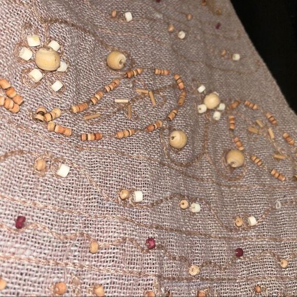 Vintage Natural wear Vision 1 textured vest with wood, shells, beads sz. - Picture 4 of 10